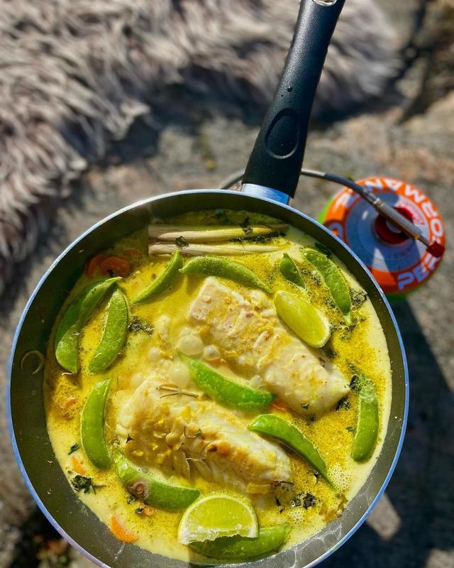 Grønn torske curry på stormkjøkken