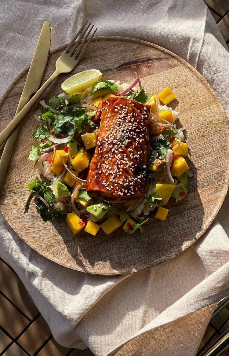 Salma Teriyaki med Jasminris og mango salsa