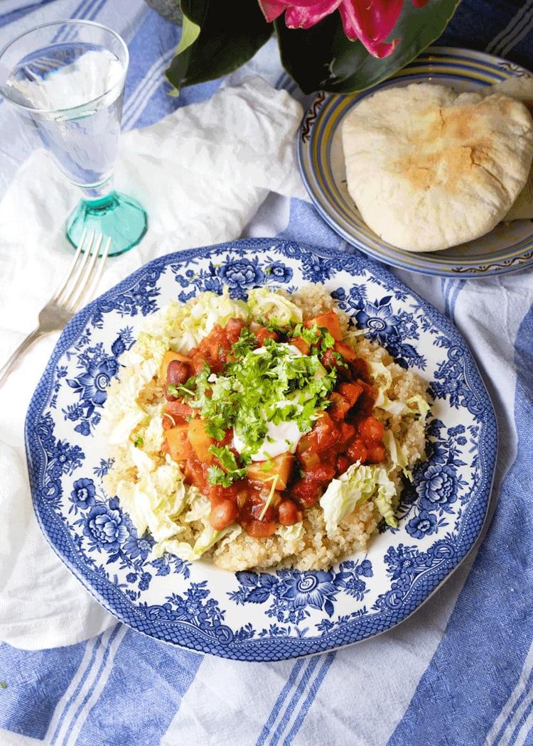 Rød grønnsaksgryte med quinoa
