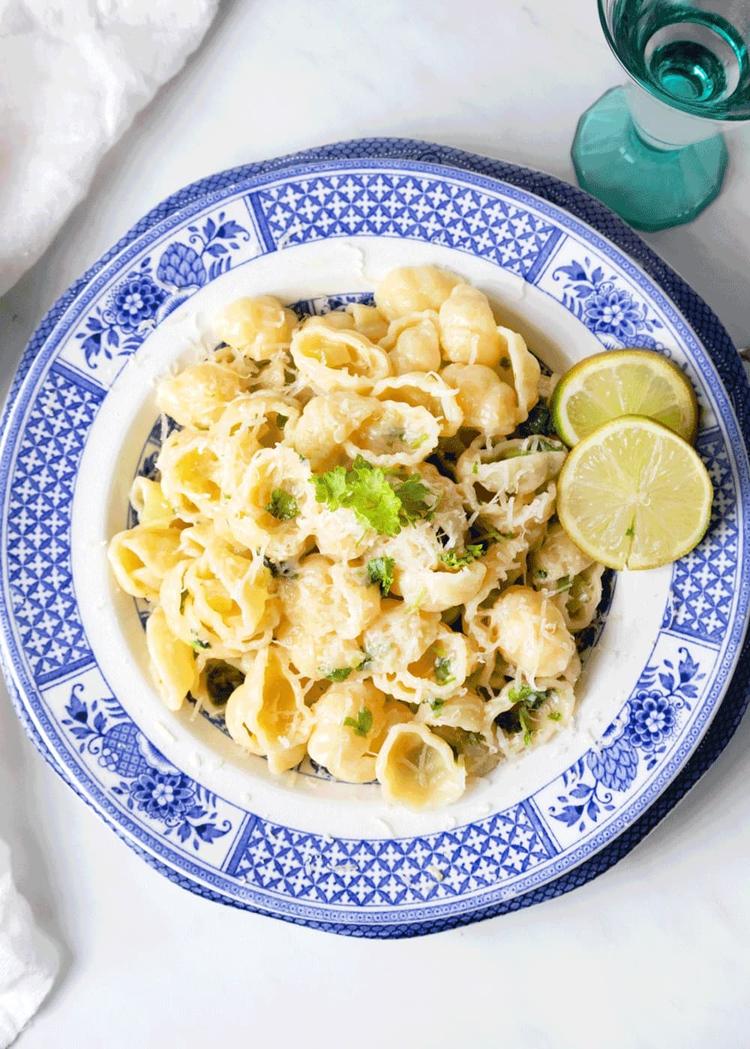 Lime, Garlic and Parmesan Pasta