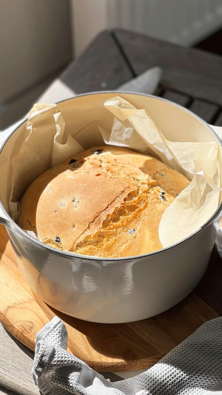 Grytebrød med kalamata oliven