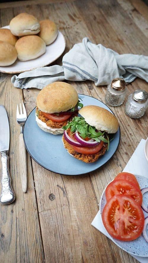 Veggie Burgers with Homemade Buns