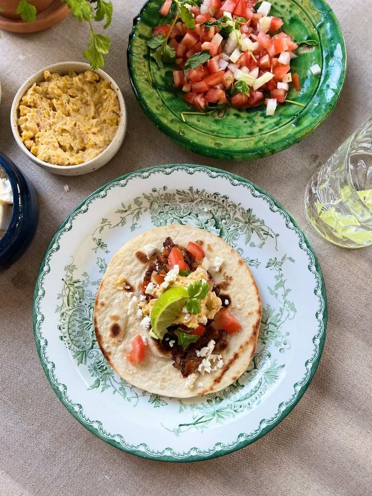 Spicy Pork Tacos with Corn Stew