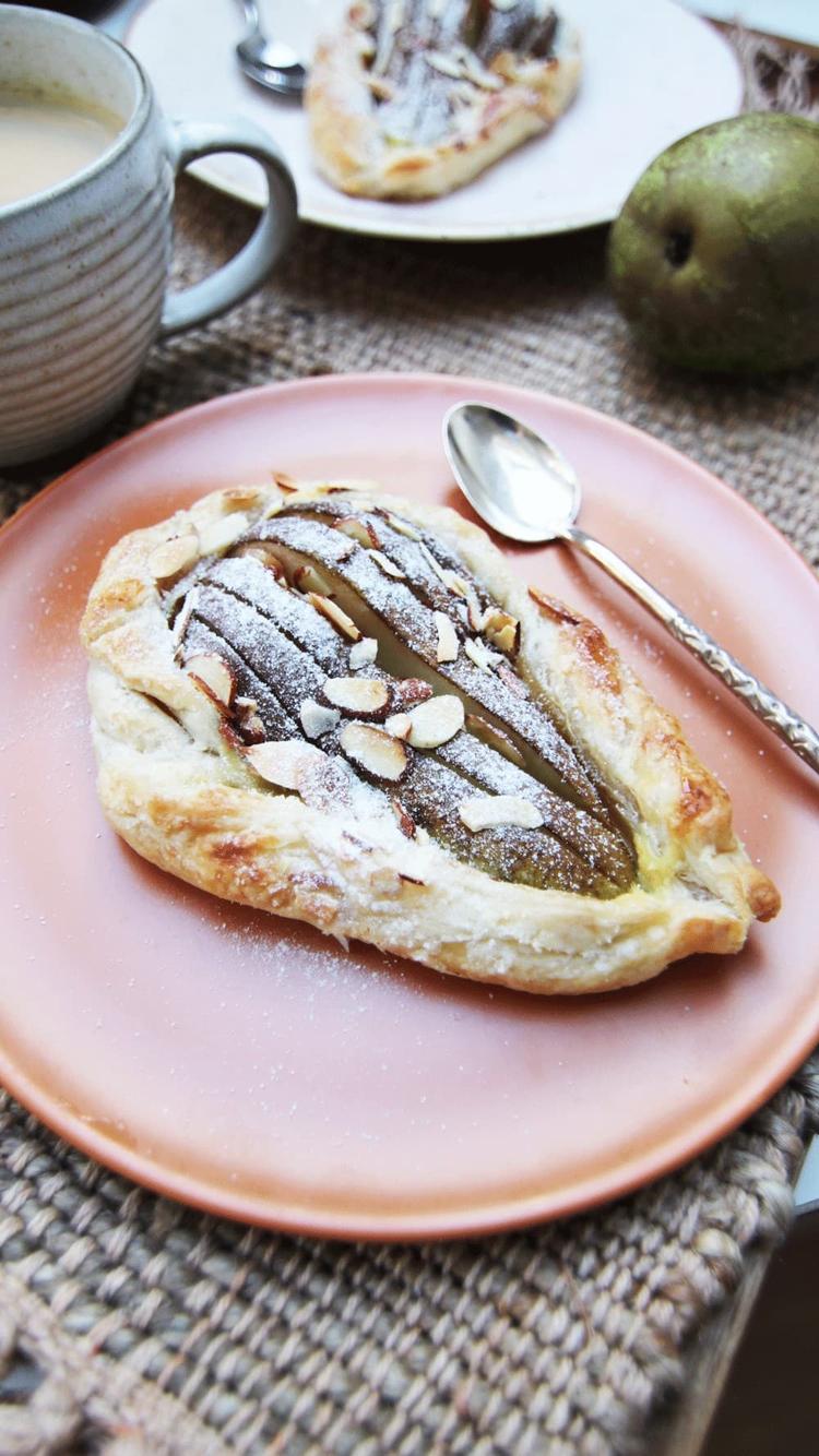Baked Pear Pastries with Vanilla Custard
