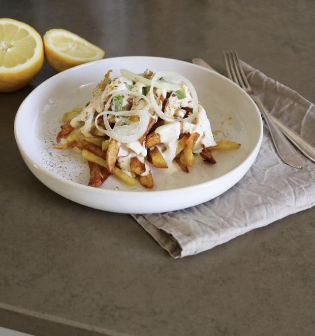 Fried Potatoes with Lemon Sour Cream