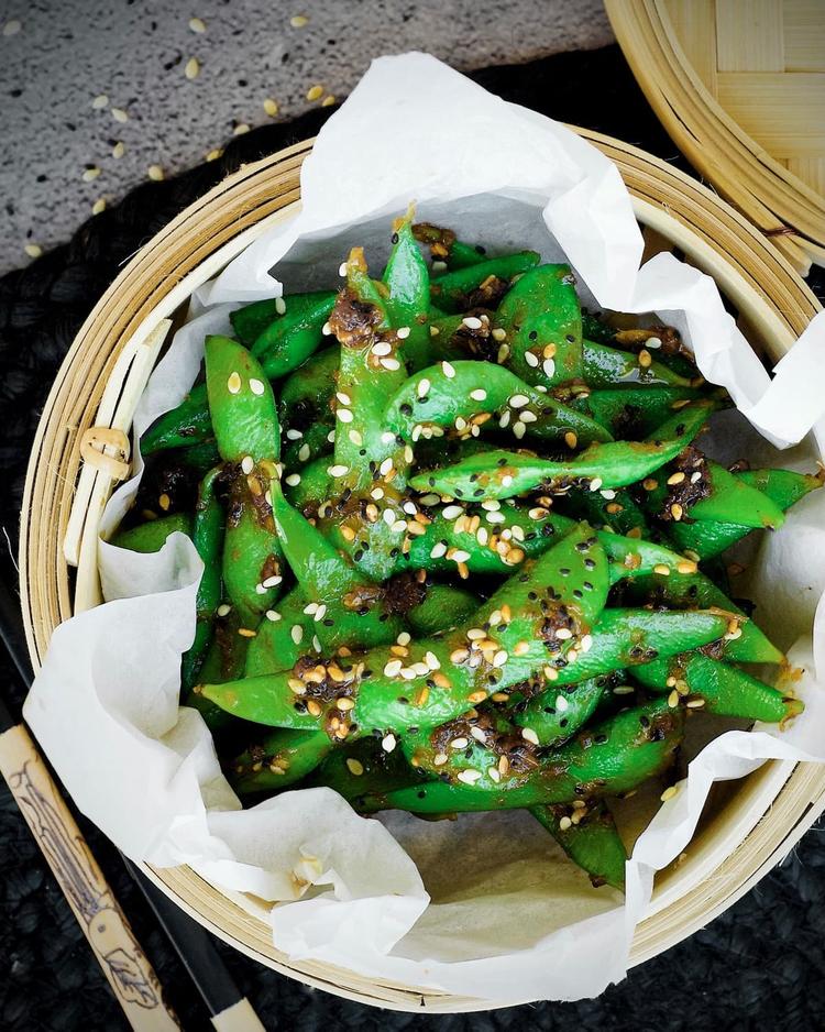 Edamamebønner med småspicy soyasmør