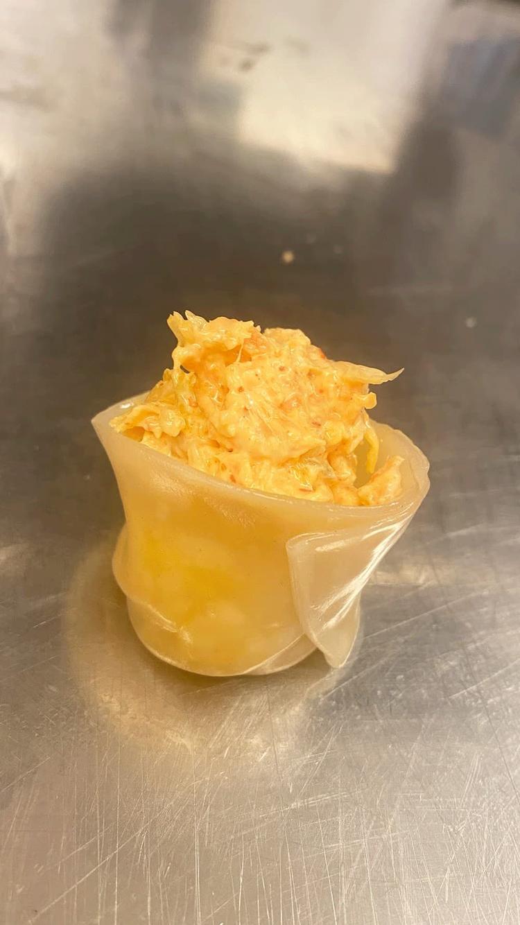 King Crab Dumpling with Kimchi Stir