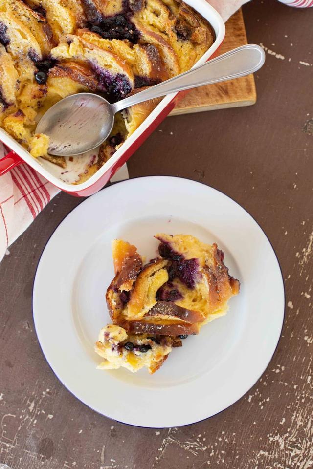 Bread Pudding with Blueberries and Cardamom